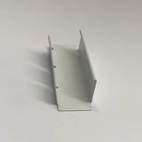 Side view of white coloured metal watercolour half pan holder.