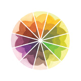 Colour wheel of ombre watercolour swatches in Trick or Treat colourway