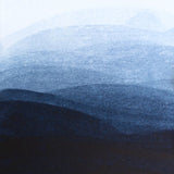 Colour swatch from full to diluted colour, made with Indigo blue watercolour paint.