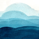 Colour swatch from full to diluted colour, made with Prussian Blue watercolour paint.
